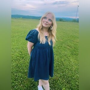 EUC Navy Babydoll Dress